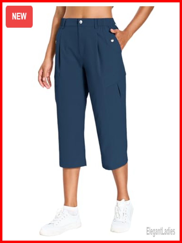 Cargo Capris Lightweight Quick Dry Hiking Pants Water Resistant With 6 Pockets